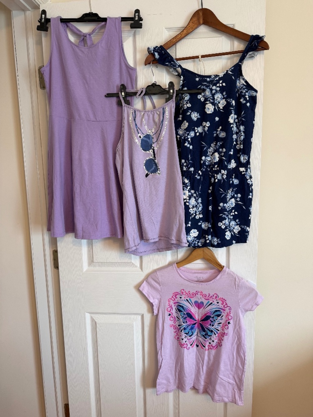 CHILDREN’S PLACE/GAP GIRLS COTTON SUMMER CLOTHES, LOT OF 4, SIZE 14